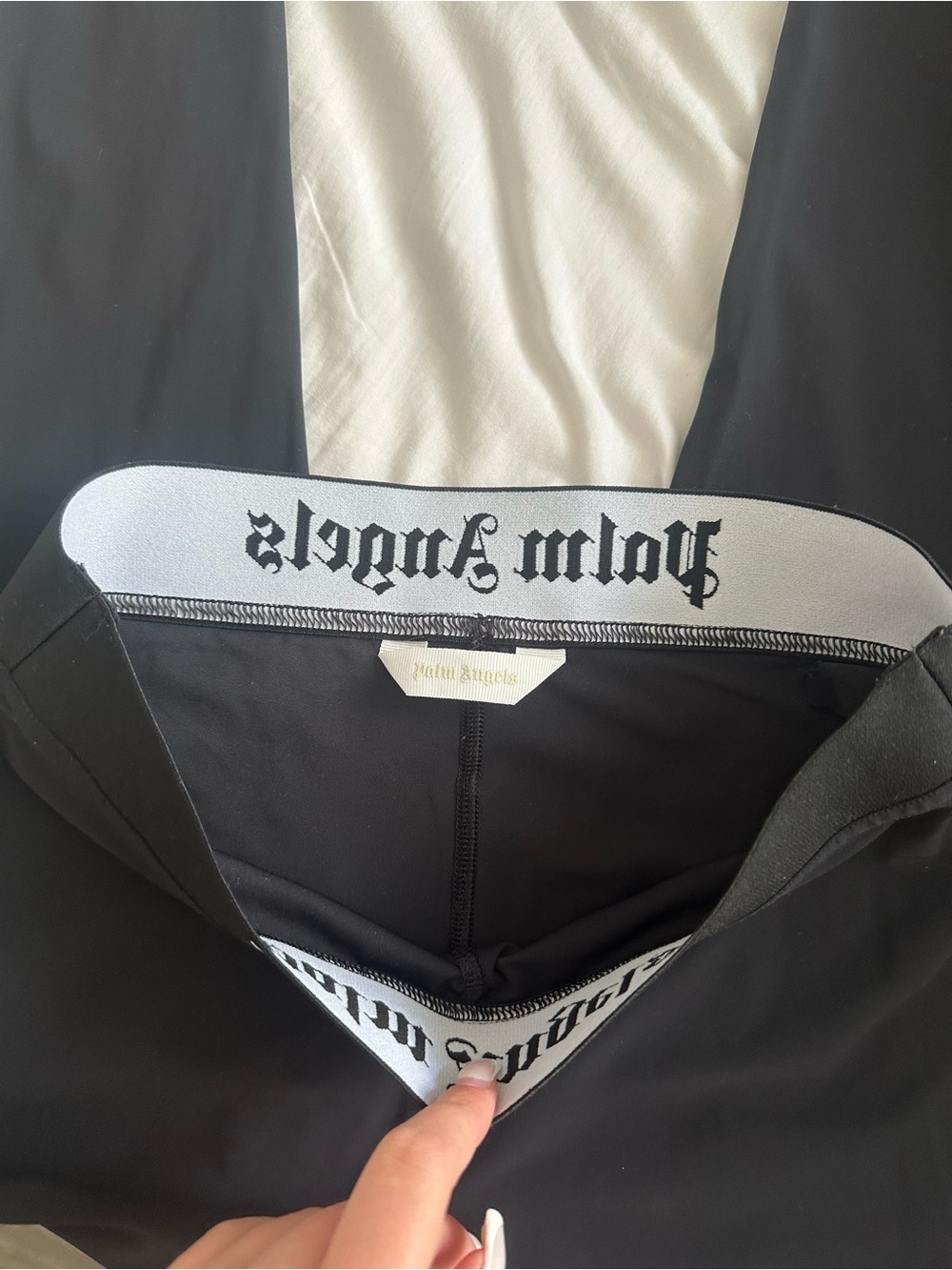 Palm Angels Black Logo Waistband Leggings Authentic - Picture 2 of 4